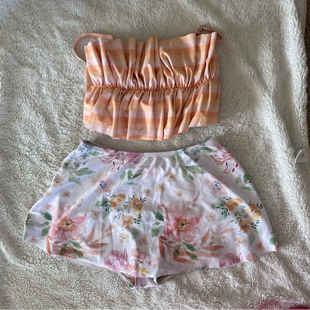Peachy Stripe Celeste 2.0 OSR Swim Skirt set